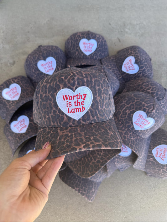 worthy is the lamb leopard hat-ships in 7/10 days