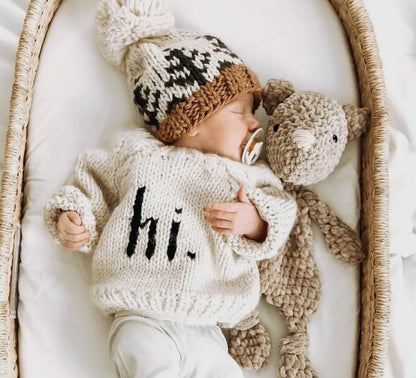 Hi-announcing sweater 0/6 months- 3 colors