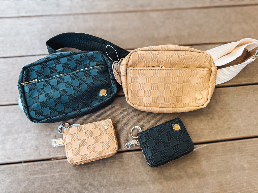 urban check zip around wallet keychain