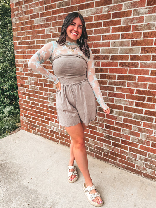 mineral wash strapless rompers