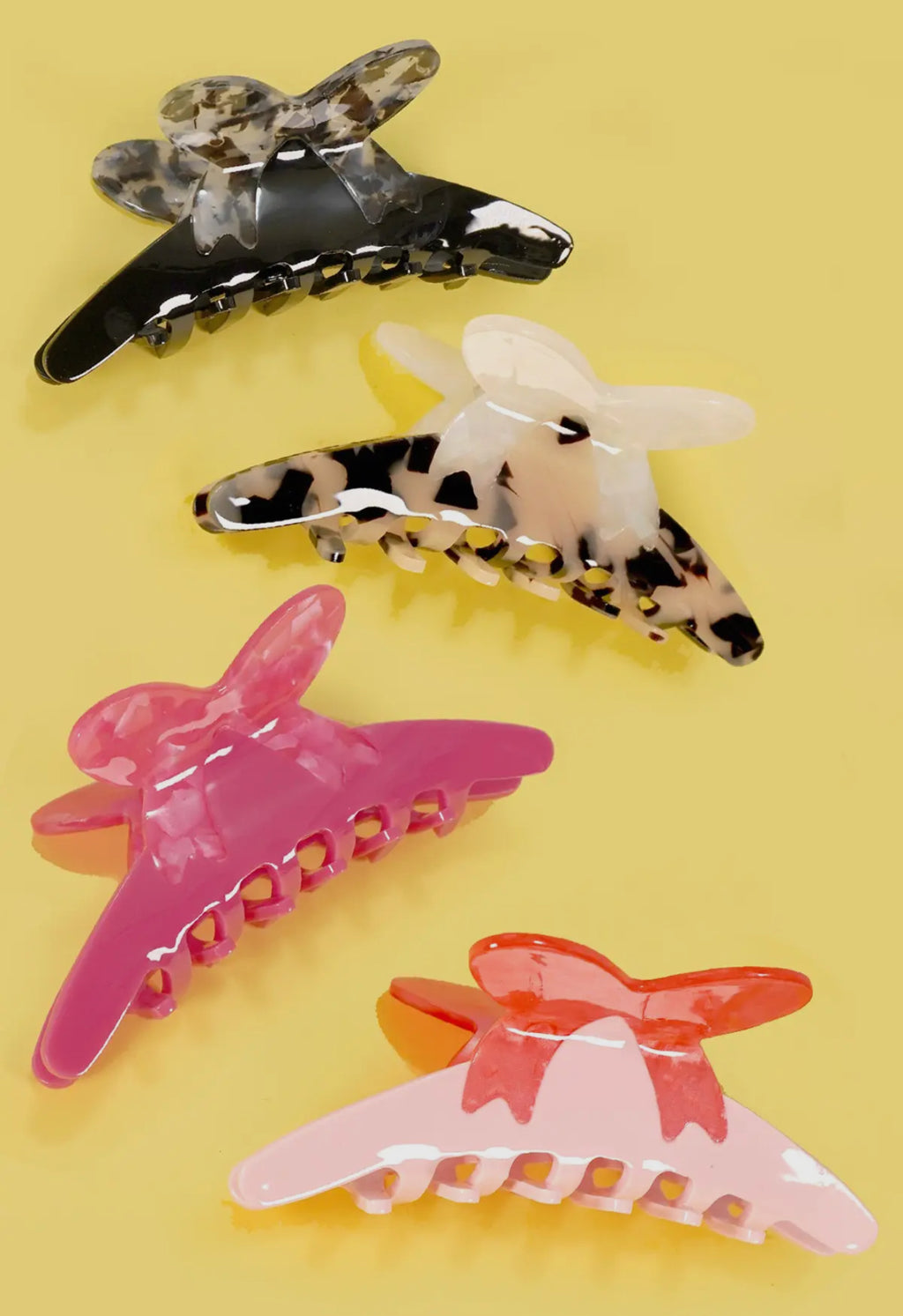 two tone bow ribbon hair clip