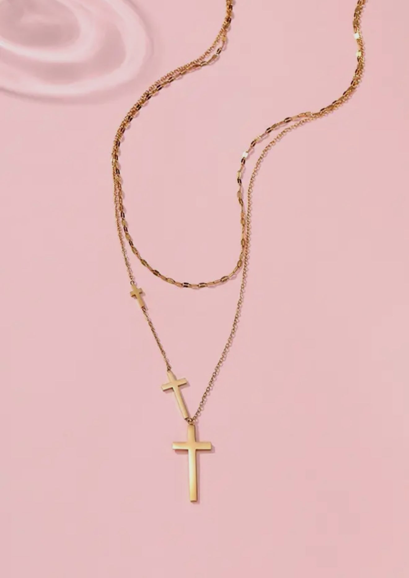 layered cross necklace