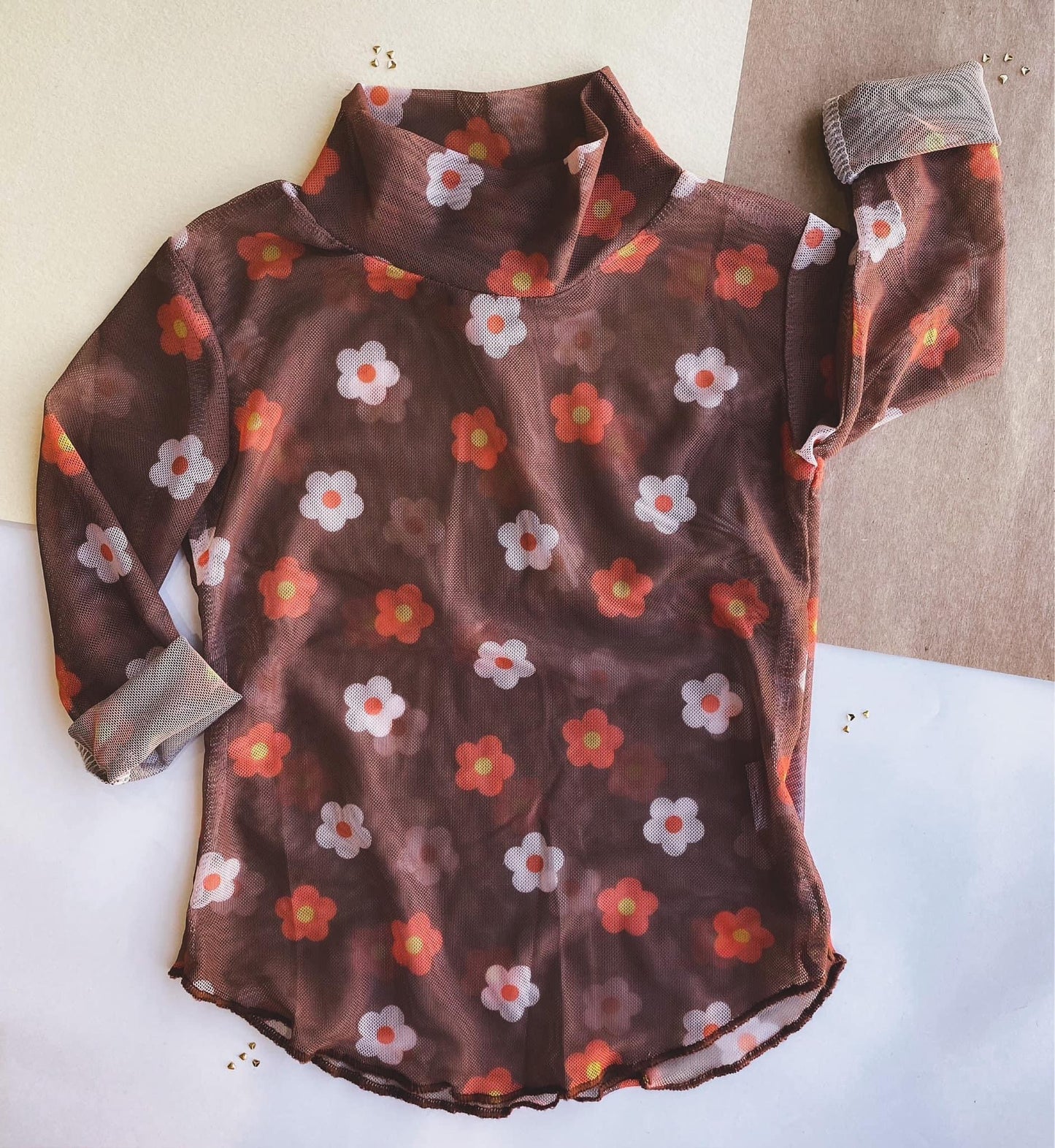 kids floral mesh top