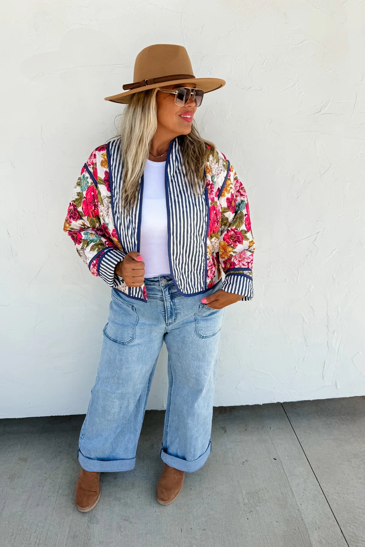 quilted floral jacket