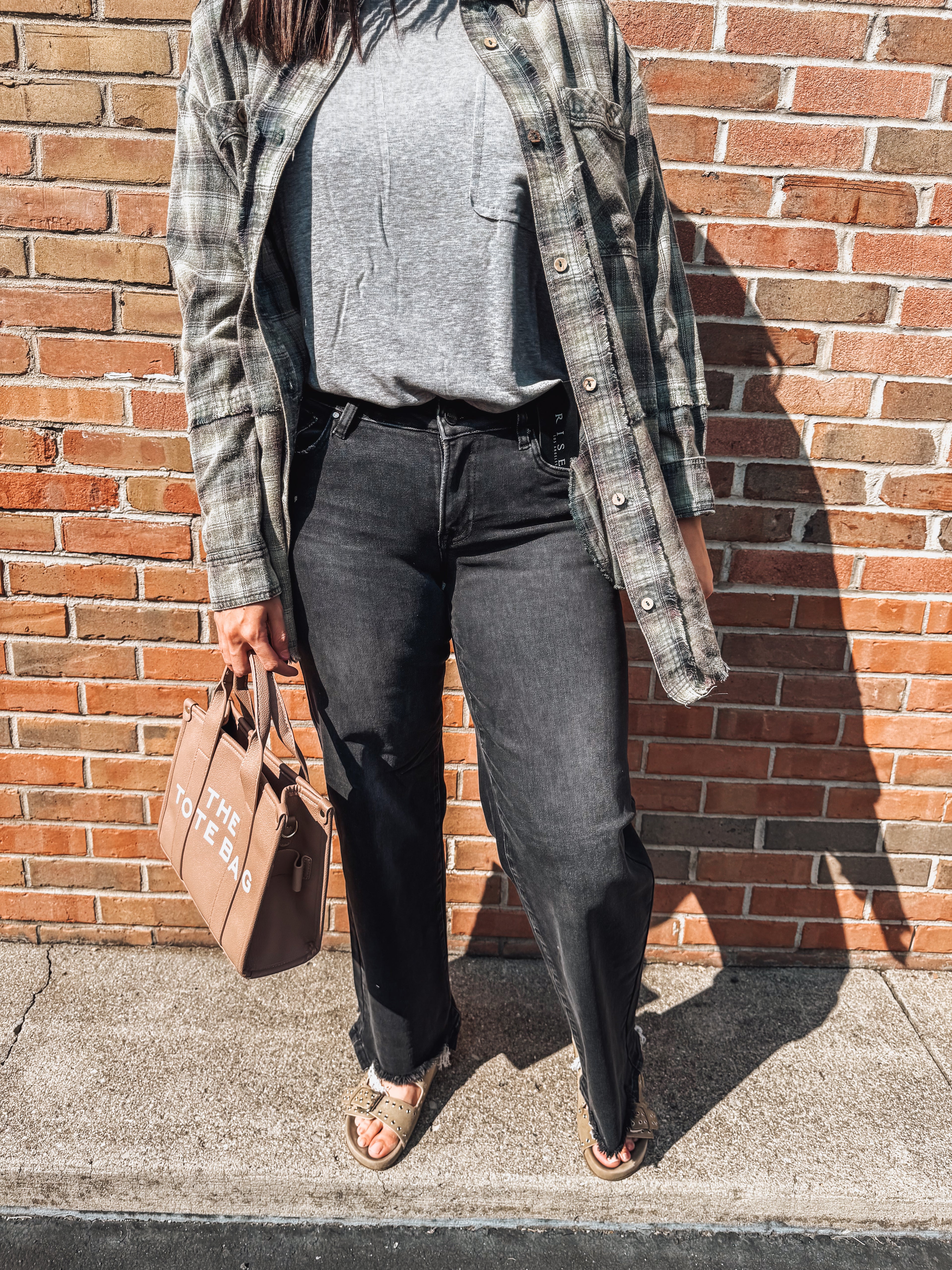 black wash wide leg denim