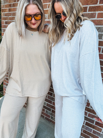 KK striped pants sets in 2 colors