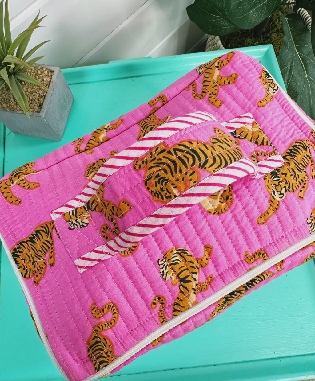 quilted cosmetic bag