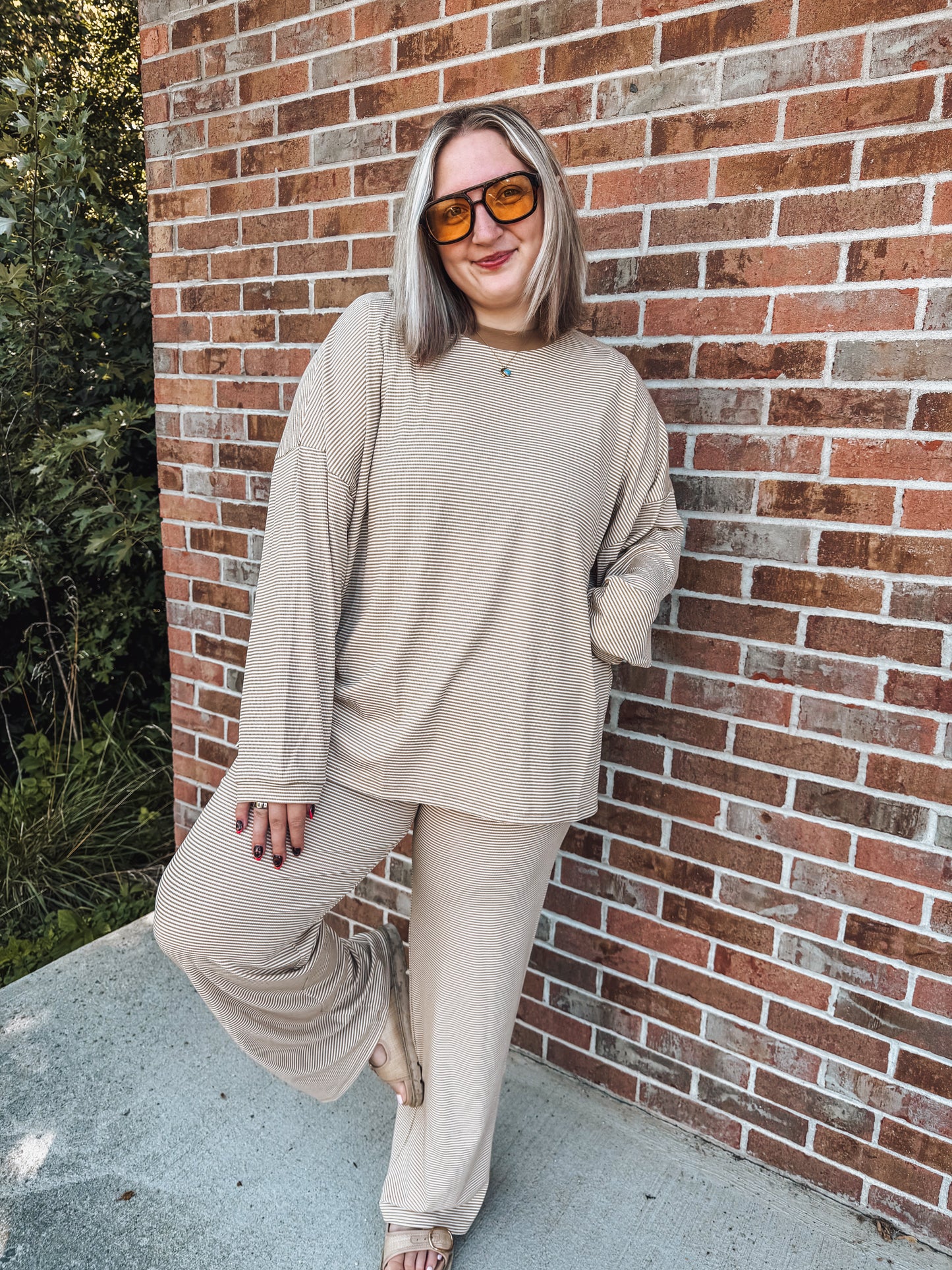 KK striped pants sets in 2 colors