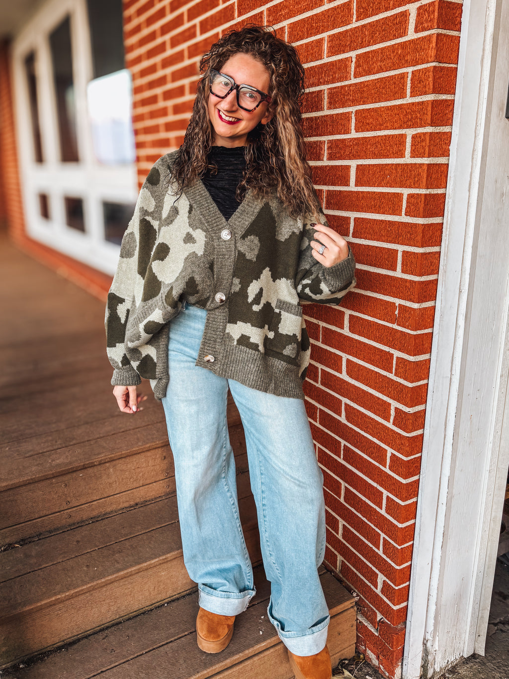 camo oversized cardigan