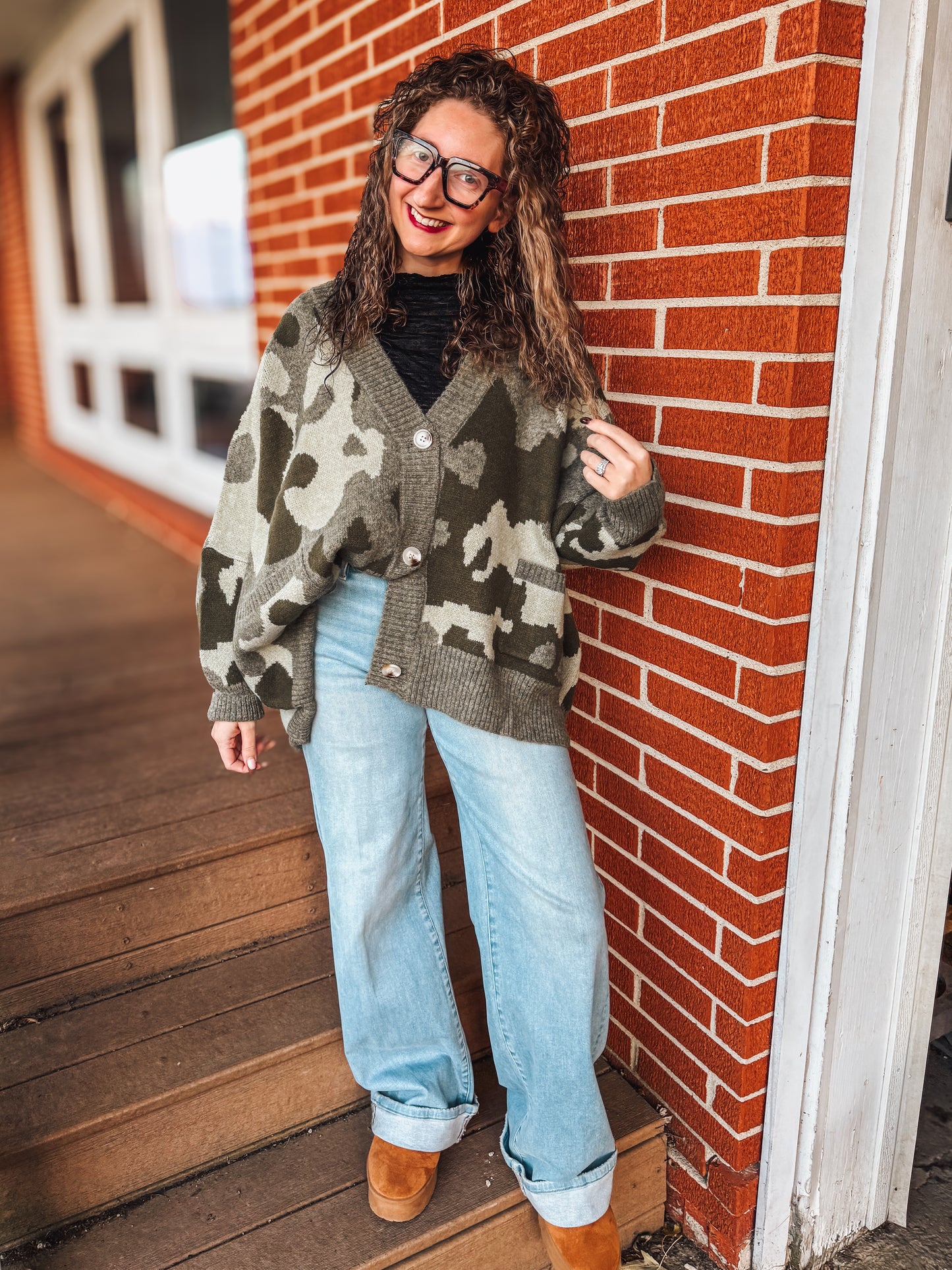 camo oversized cardigan