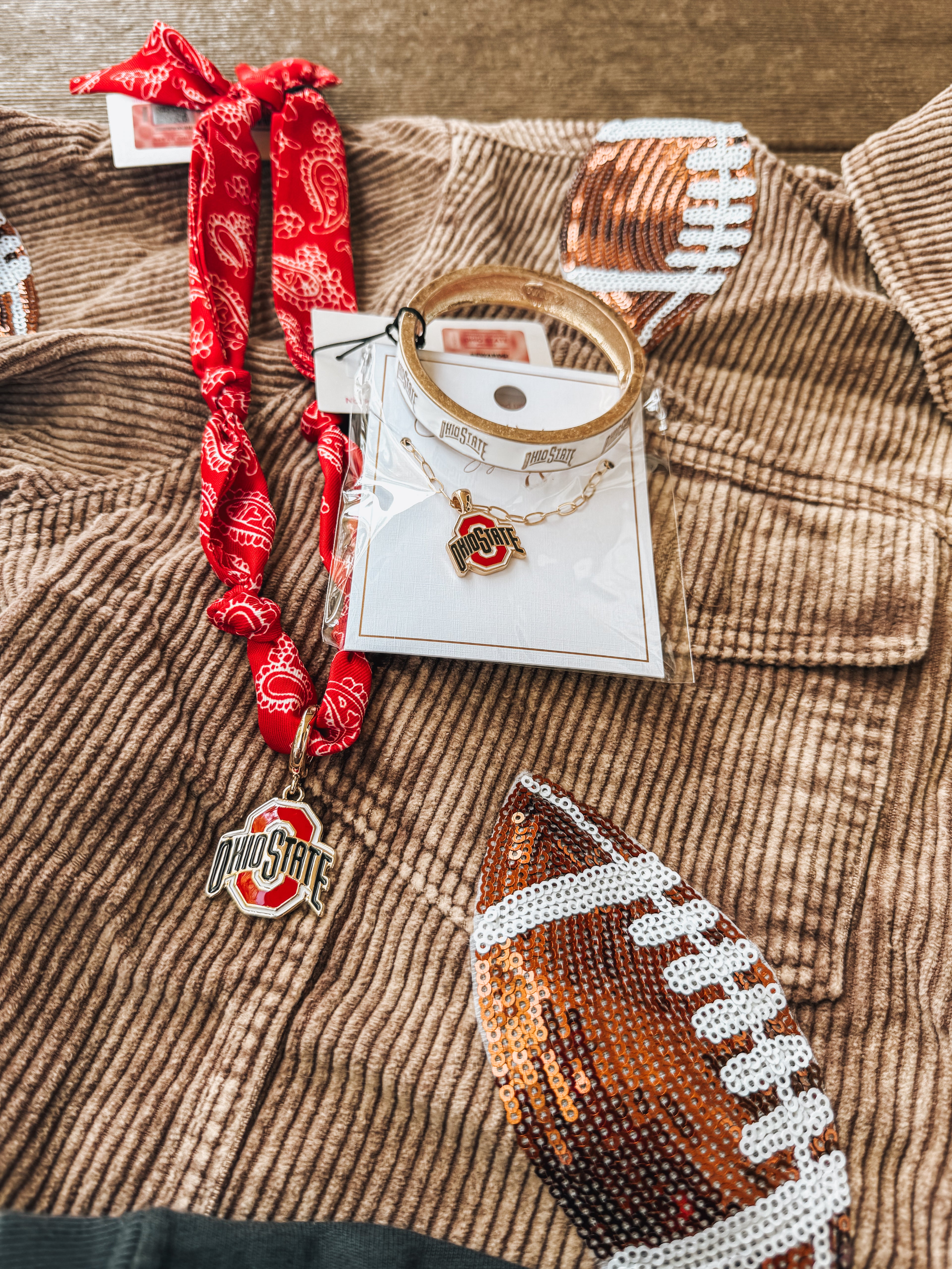 OSU logo scarf bandana necklace