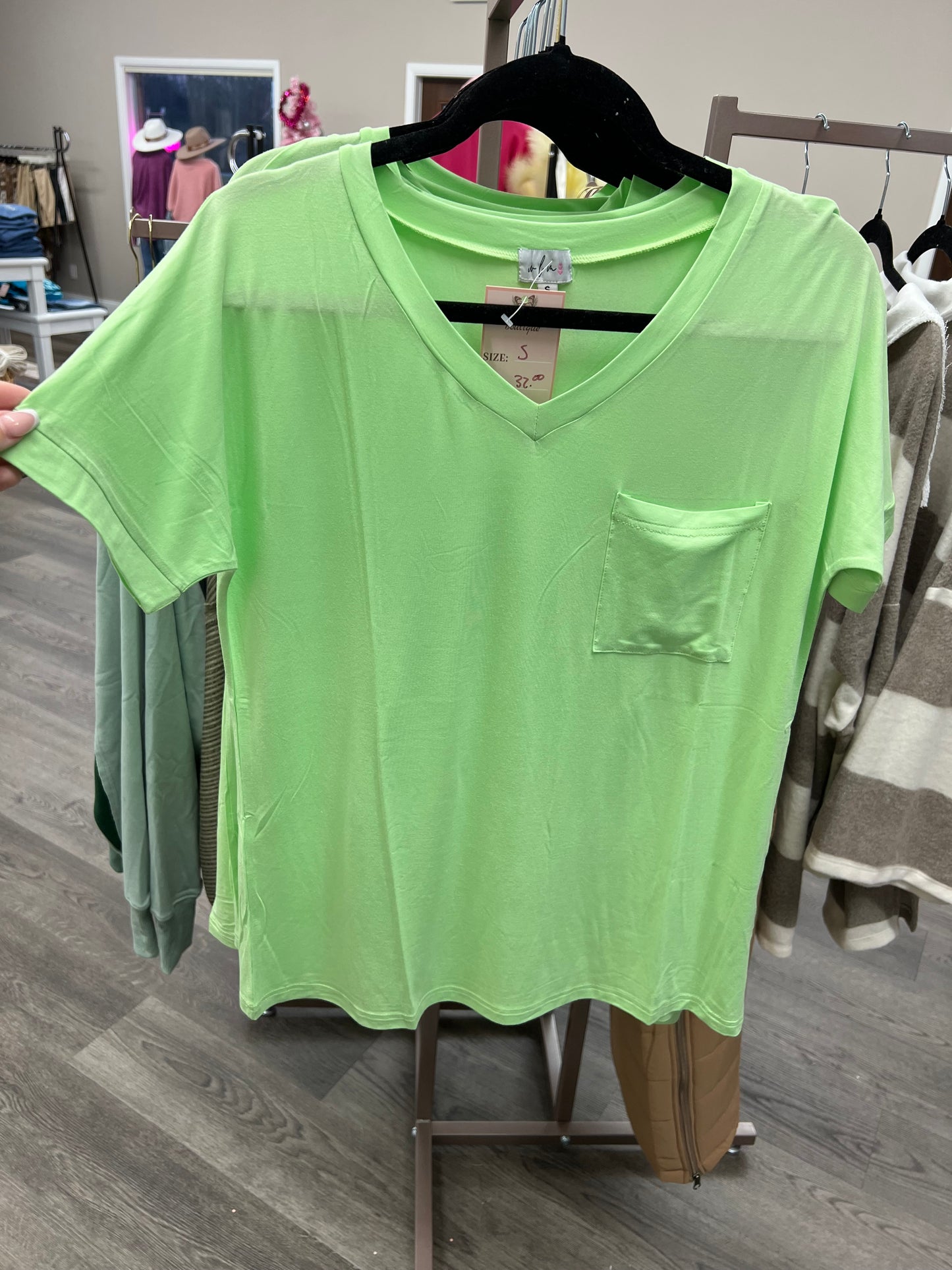 neon mint slouchy tee