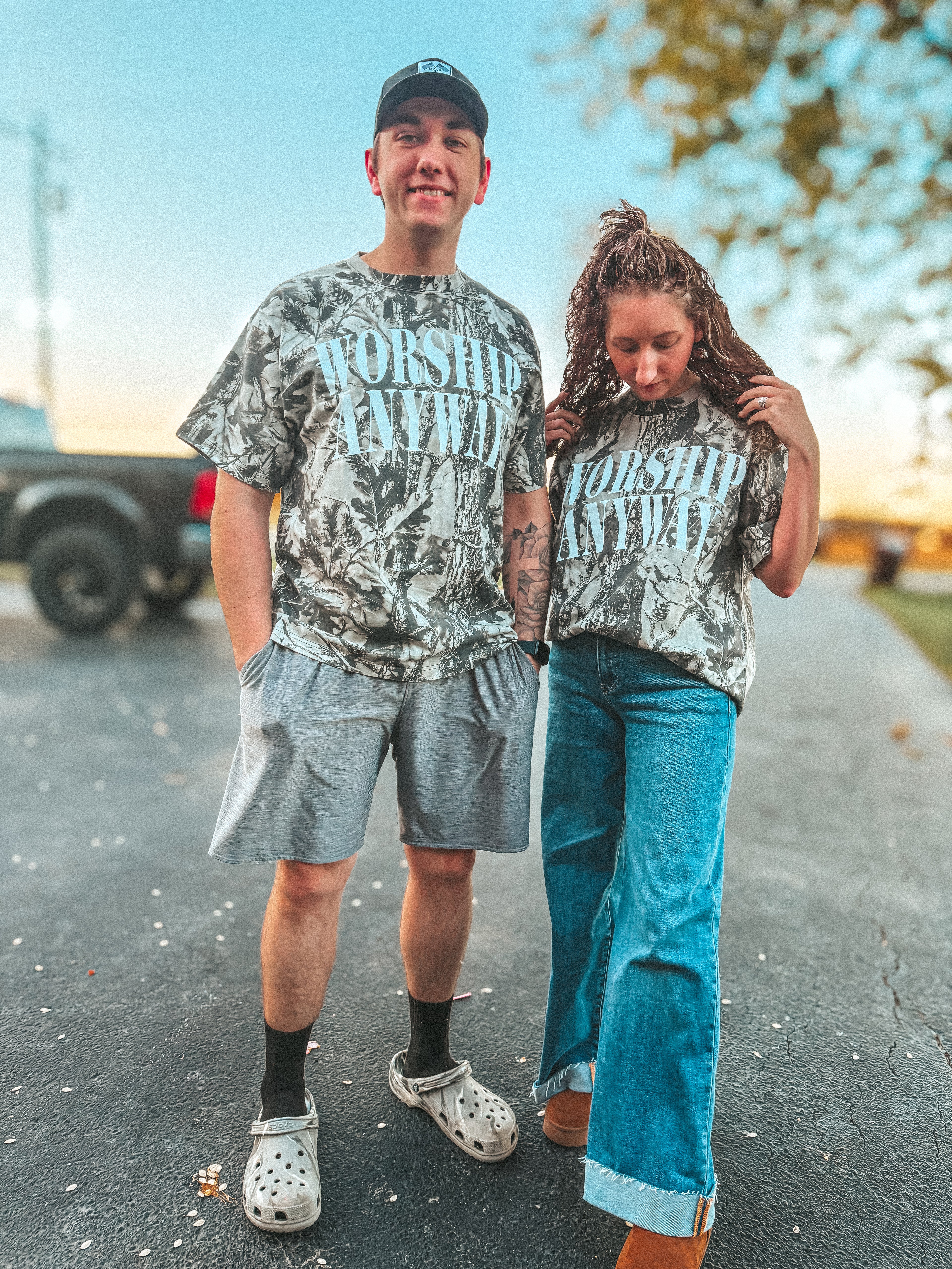 worship anyway camo tee