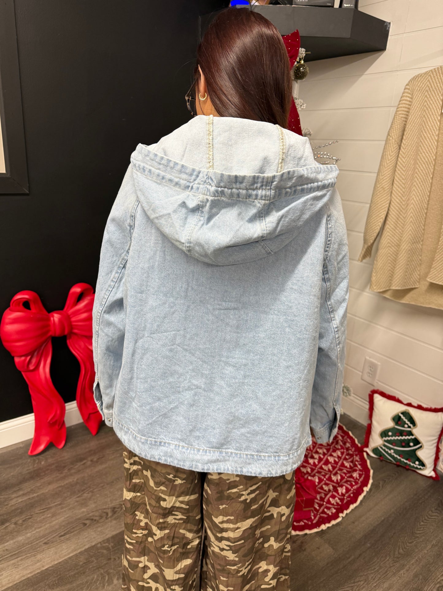 denim hooded jacket