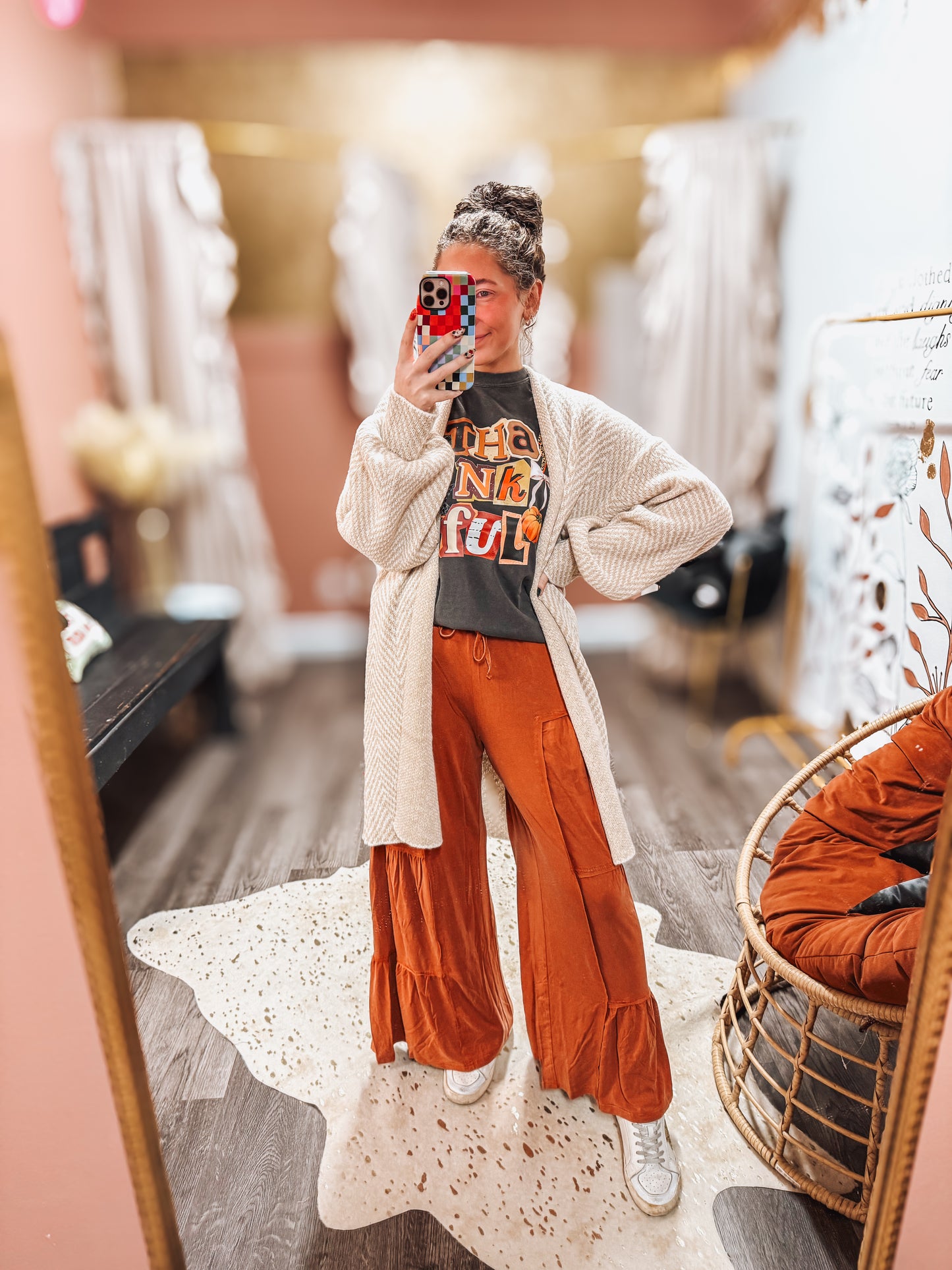 taupe oversized balloon sleeve cardigan
