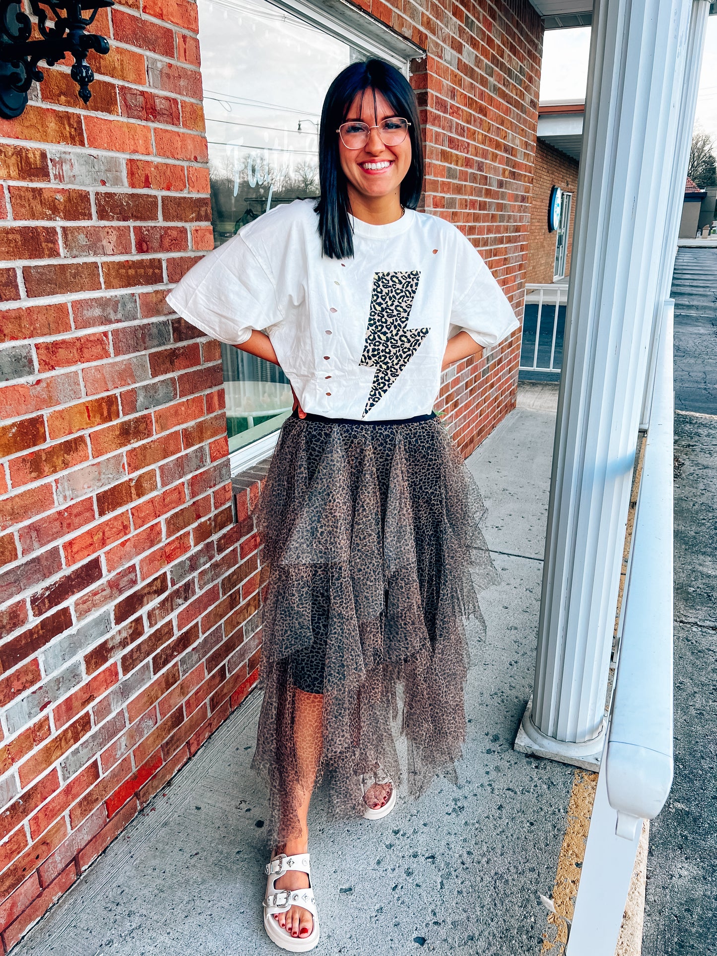 leopard tulle skirt