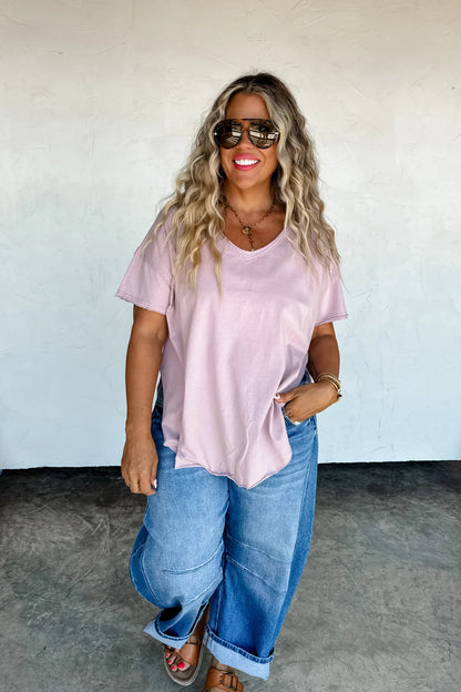 PREORDER- JOEY VNECK WASHED COTTON BOYFRIEND TEE
