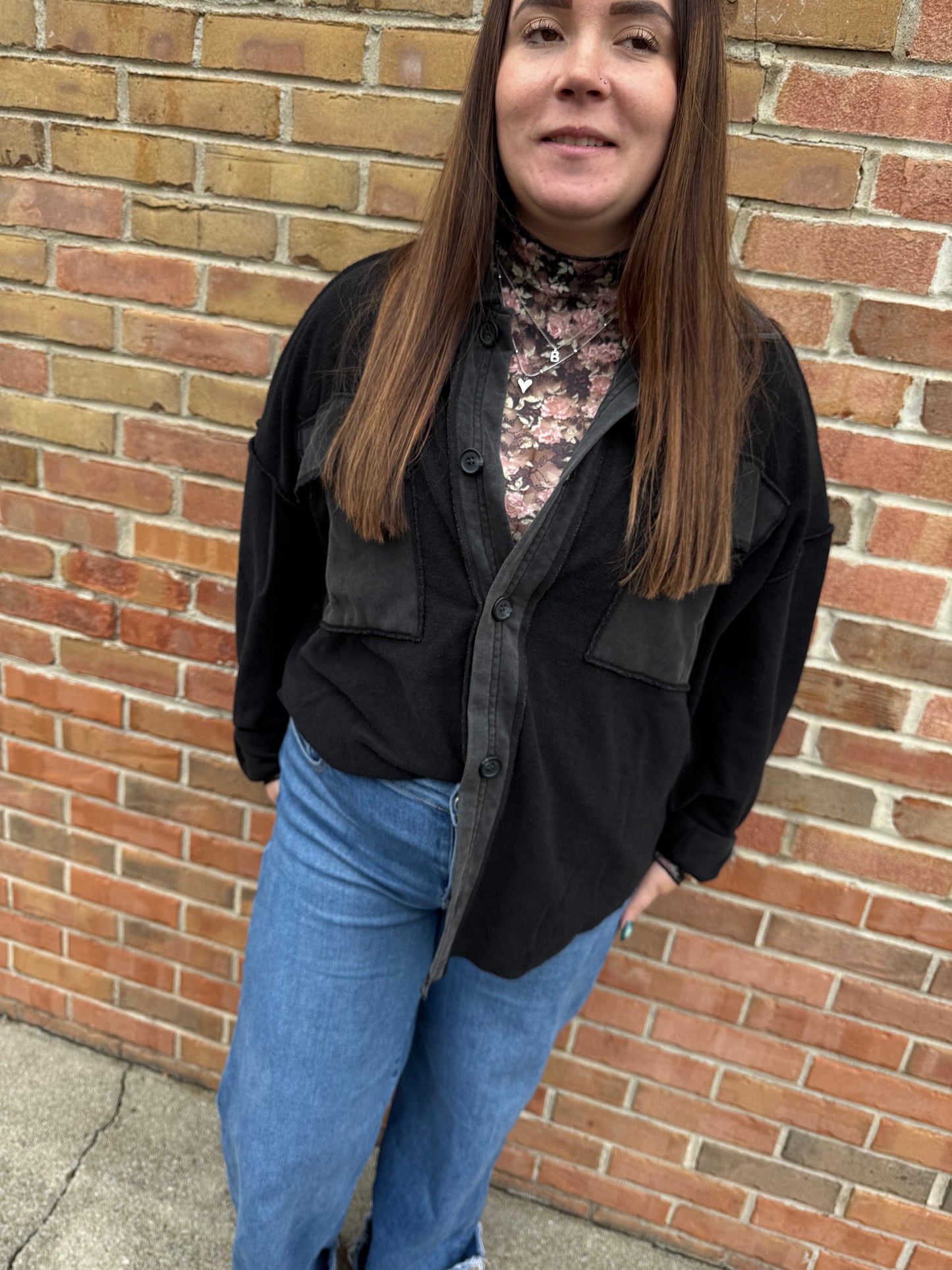 autumn floral mesh tops- 2 colors