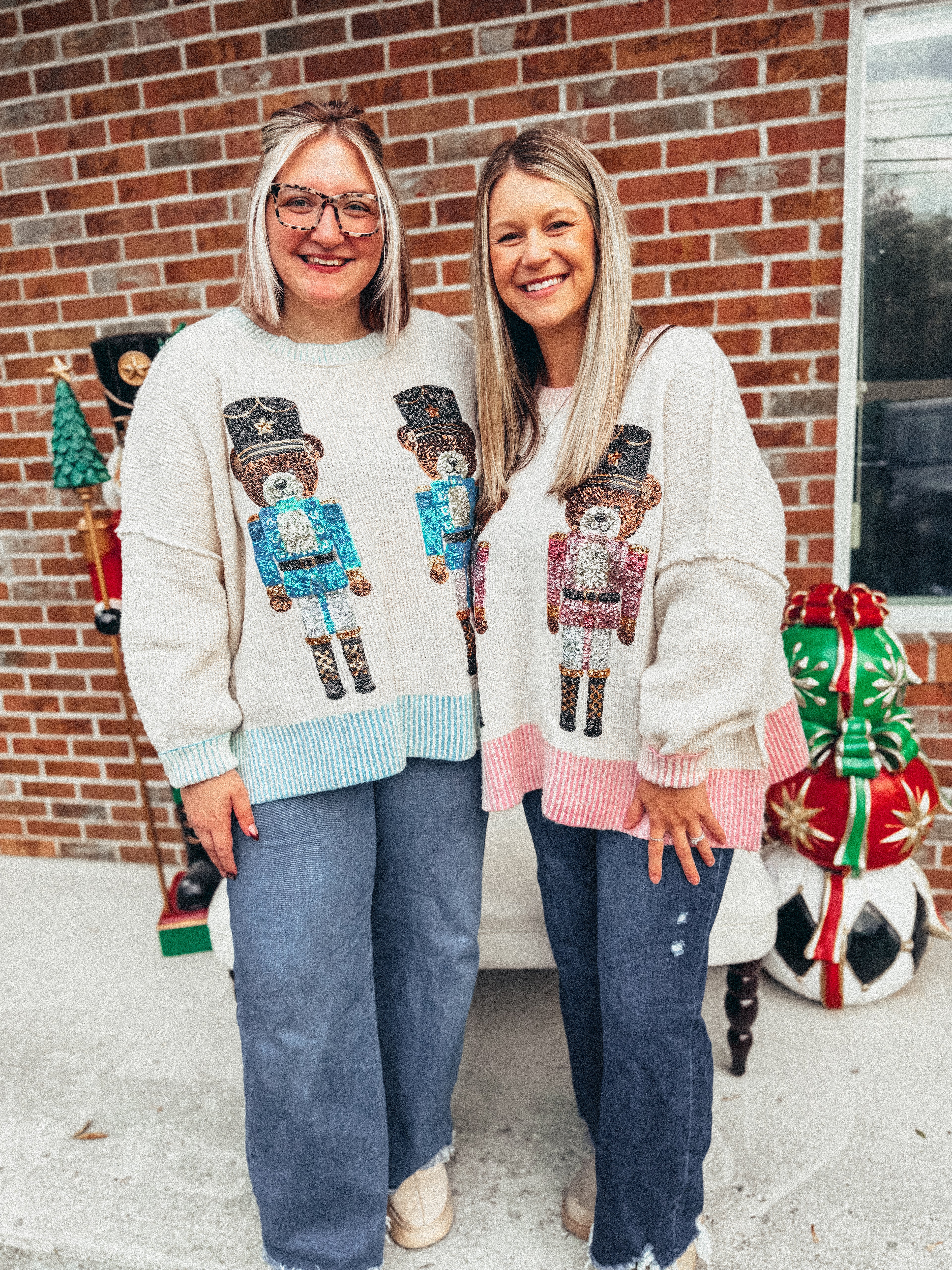 nutcracker bear sequins sweaters in 2 colors