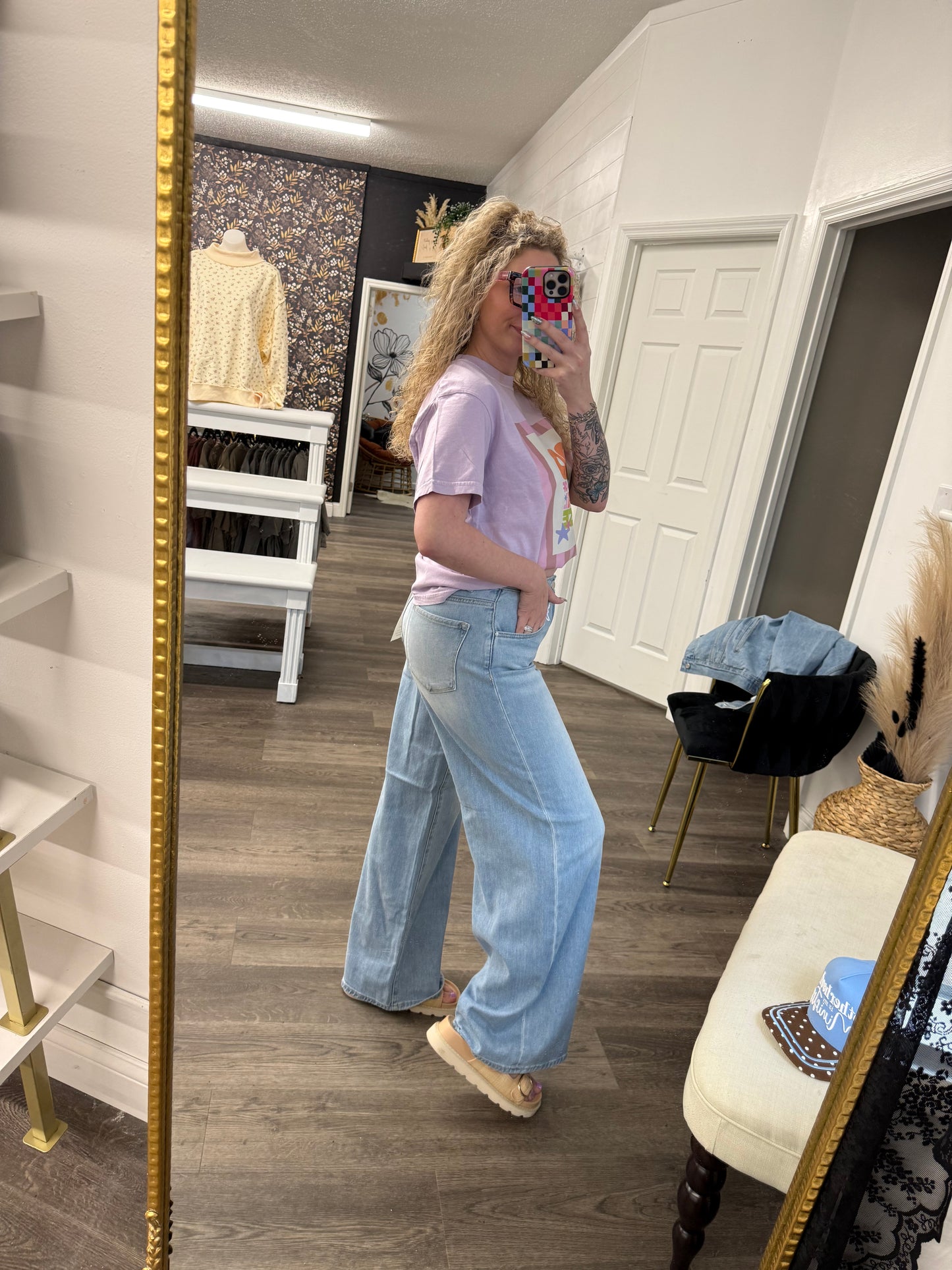 hot mom slouchy wide leg denim