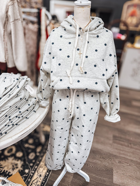 grey & navy polka dot set (sold separately)