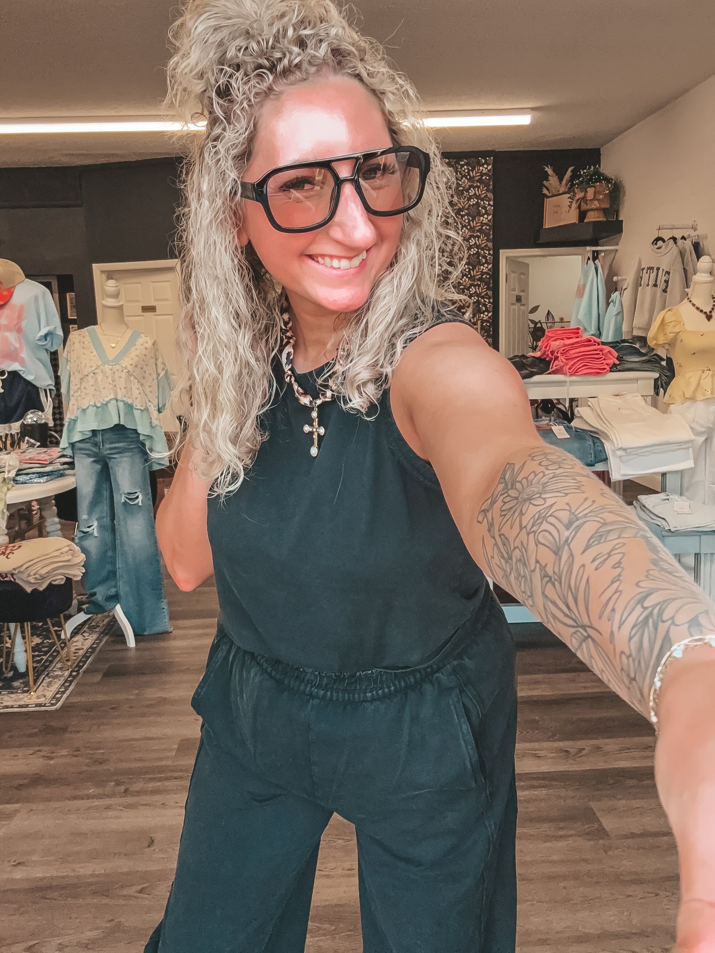 black birdie tank set