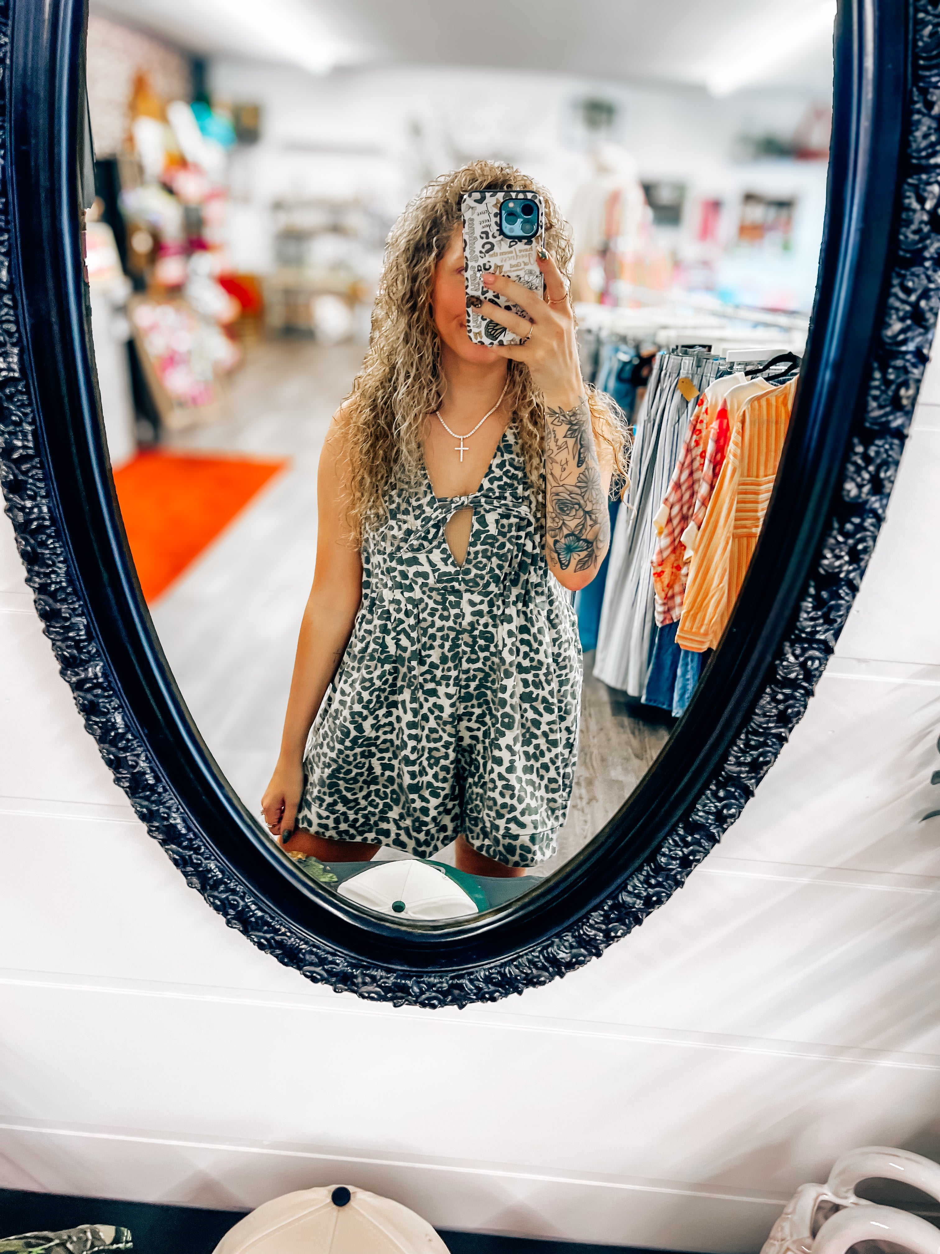 leopard pleated sleeveless romper