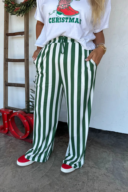 striped holiday pants