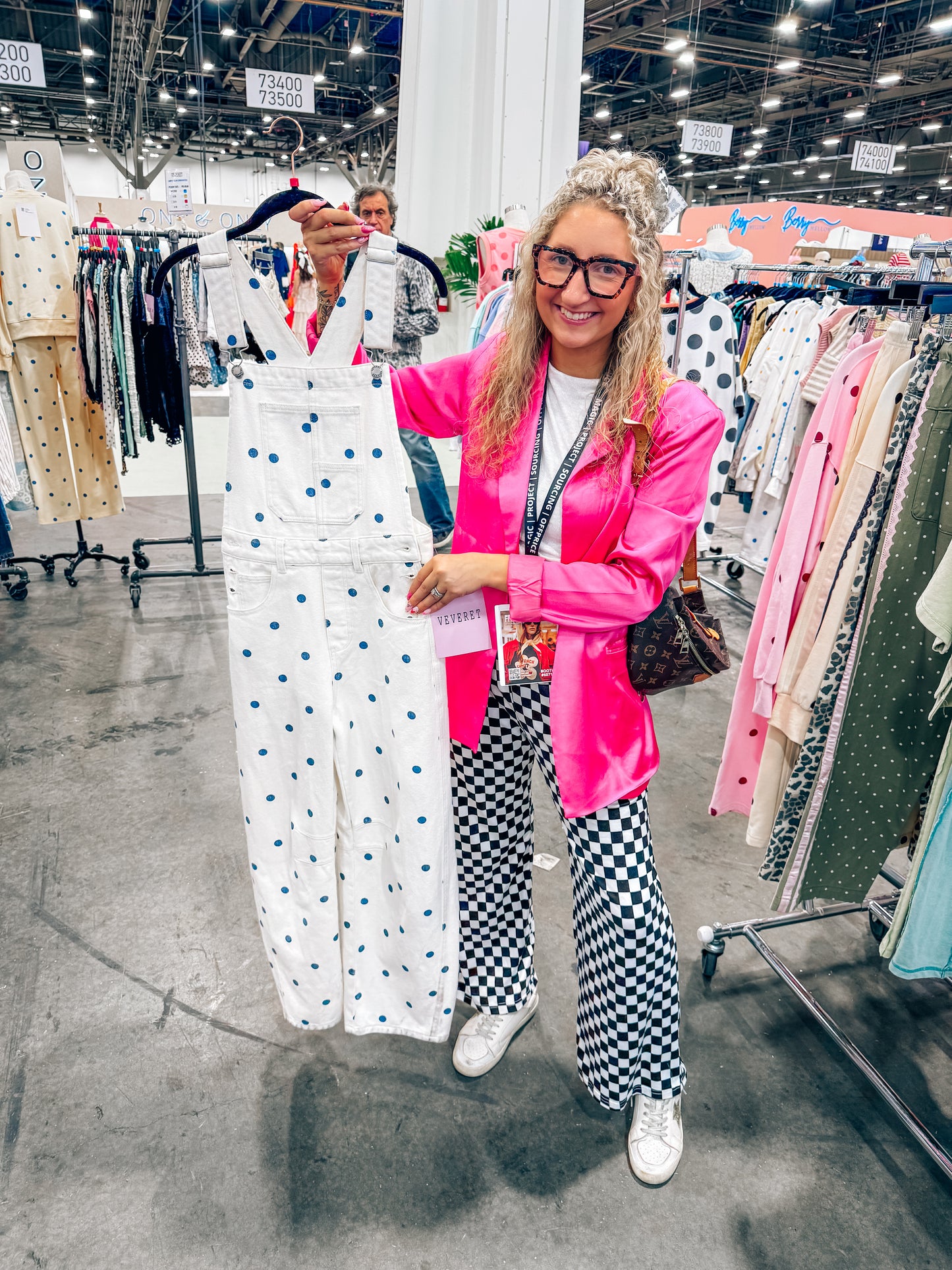 polka dot barrel overalls