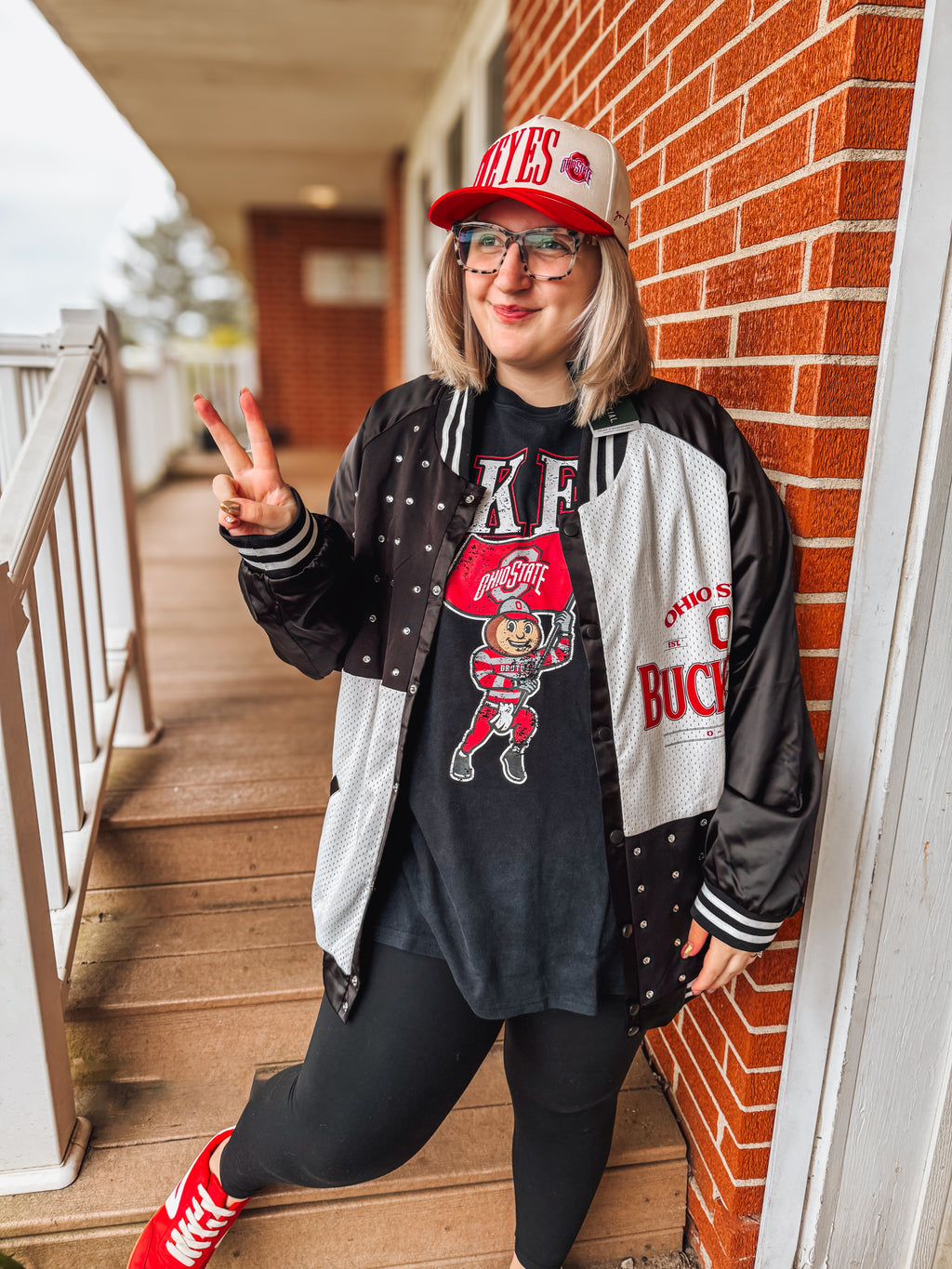 Ohio state buckeyes varsity bomber jacket