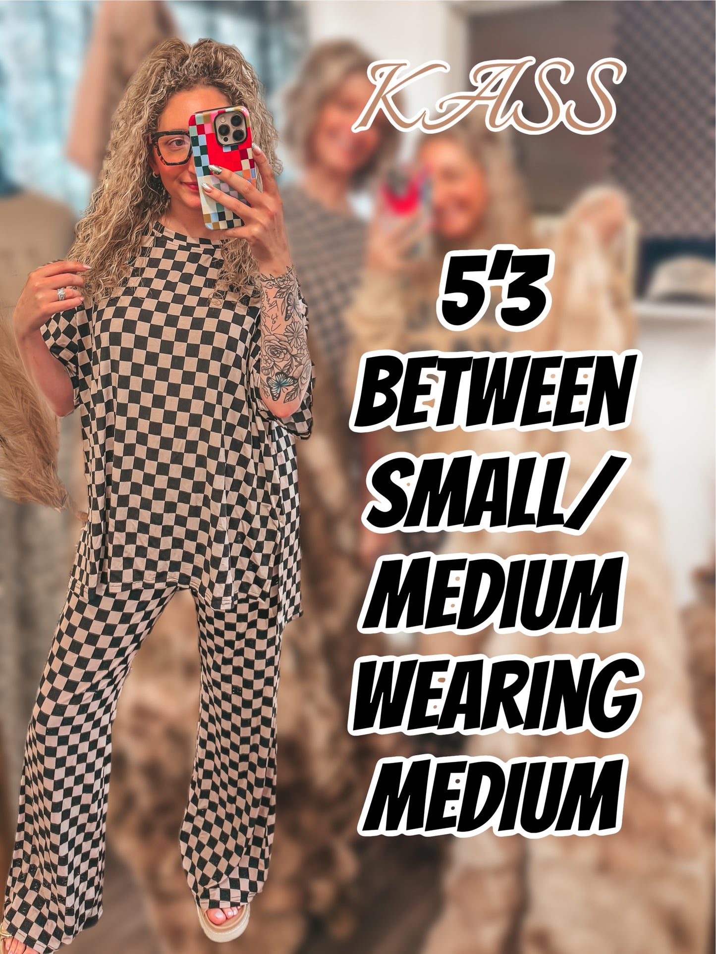 F&F branded bamboo checkered lounge set PREORDER