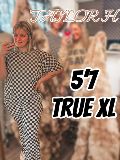 F&F branded bamboo checkered lounge set PREORDER