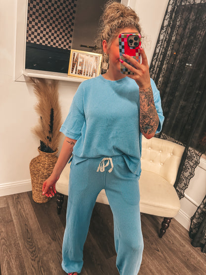 new color ribbed sets with pockets