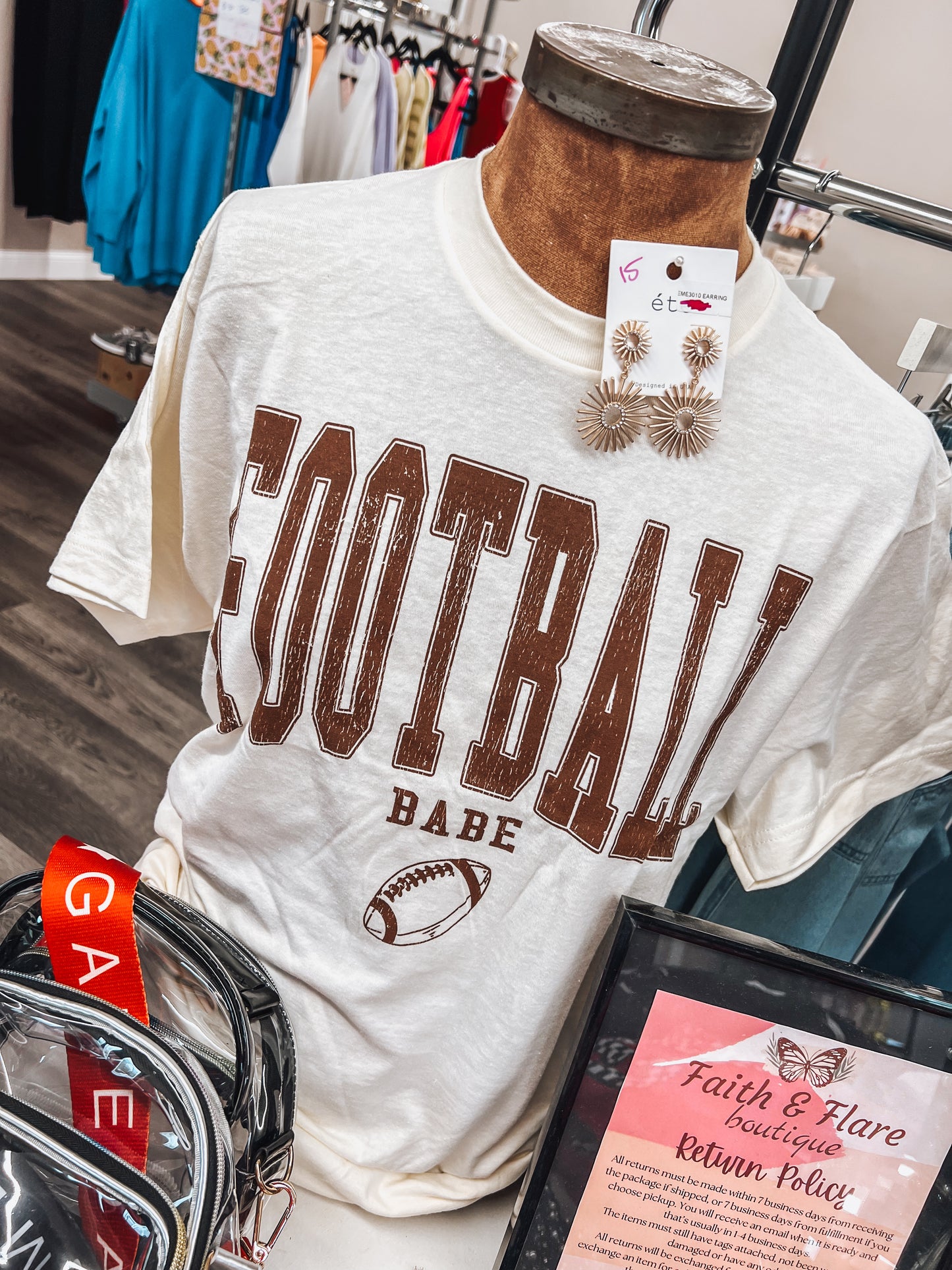 football babe natural tee