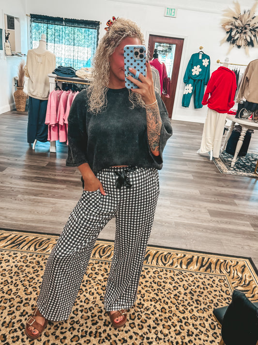 Birdie b&w check lounge pants