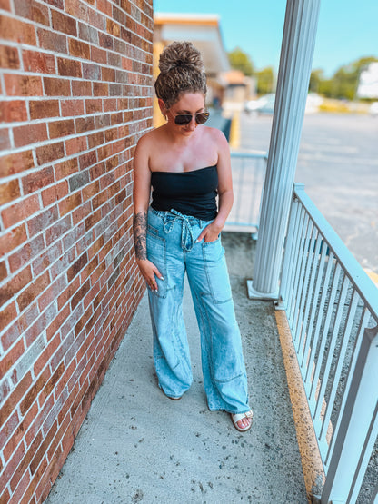 tie waist denim