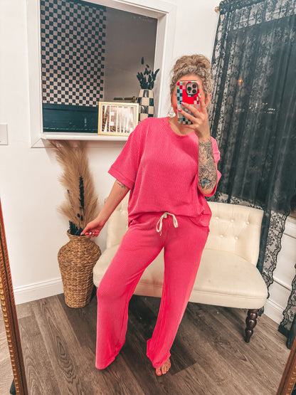 new color ribbed sets with pockets