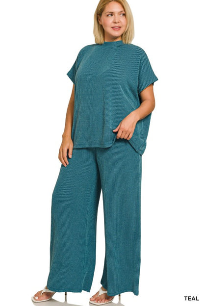 BEST SELLER—ribbed mock neck set (ships in 10/15 days)