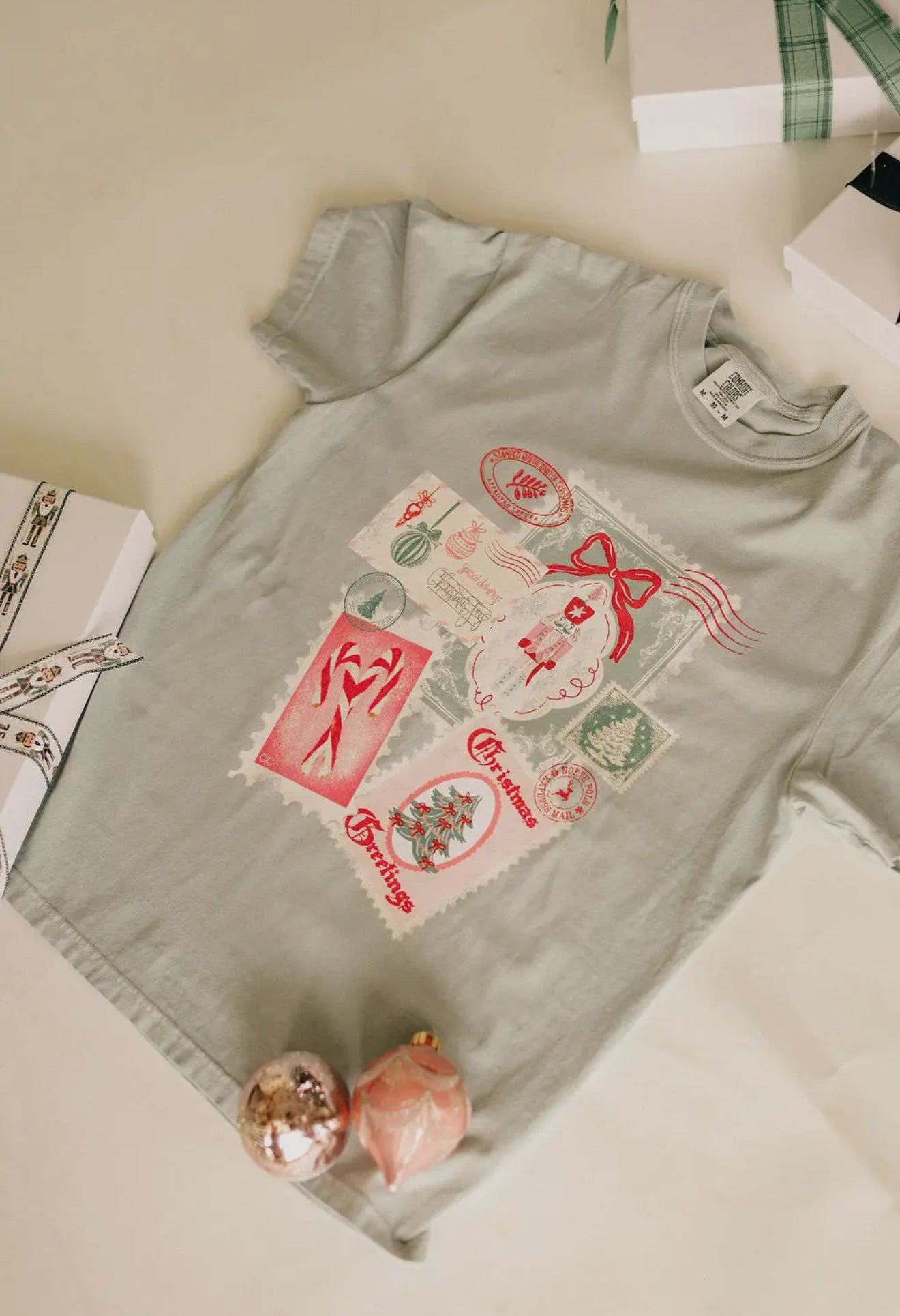 christmas stamps tee