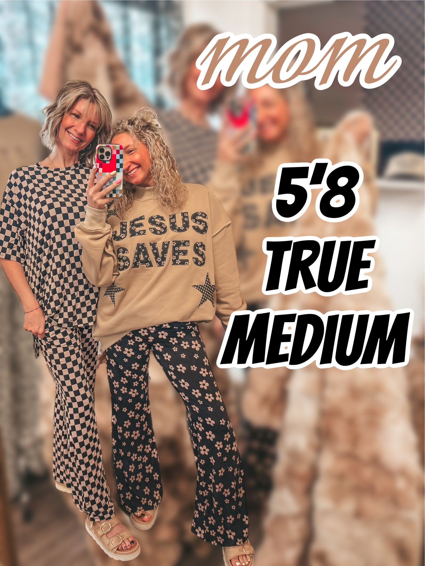 F&F branded bamboo checkered lounge set PREORDER