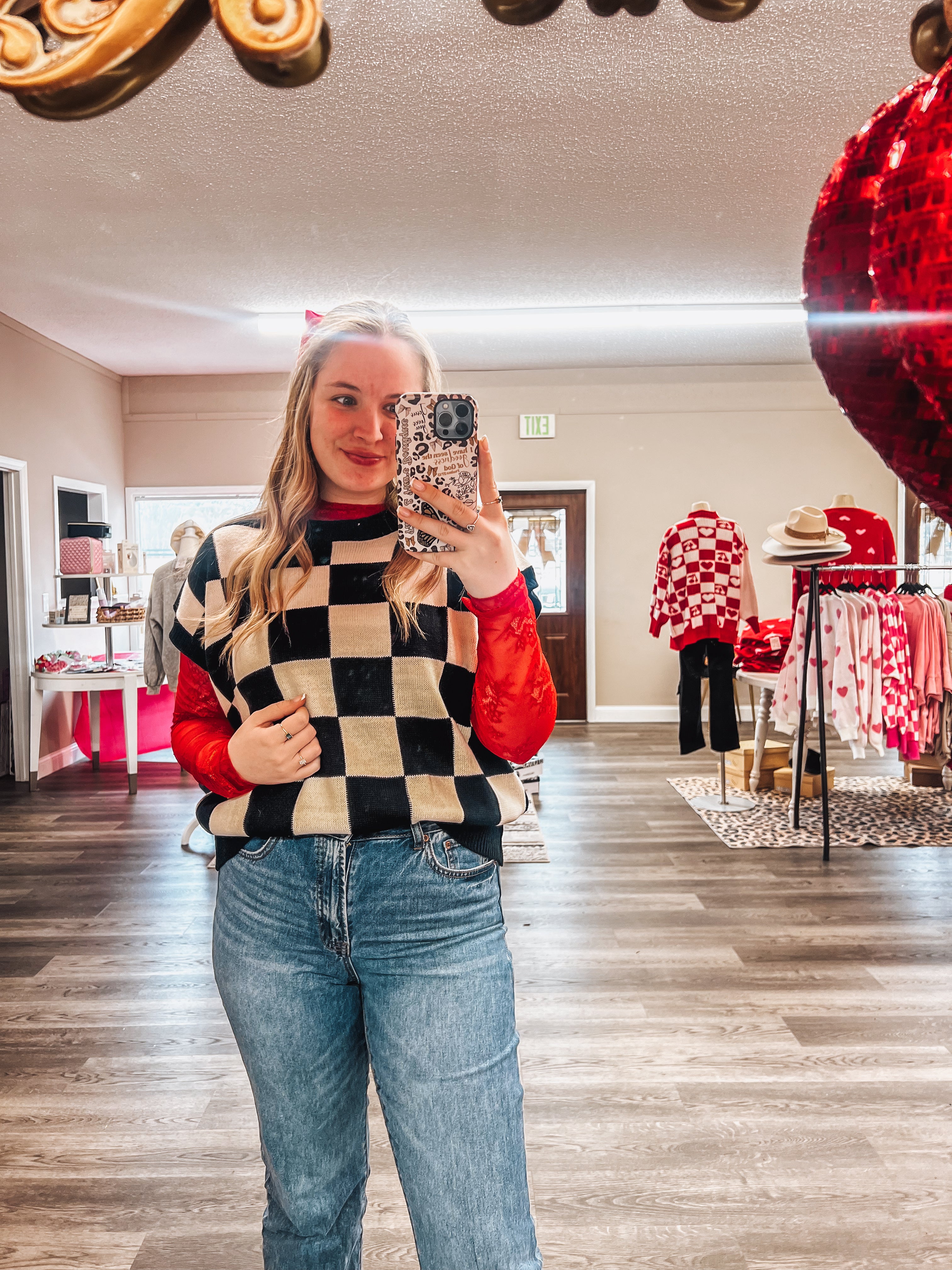 checkered sweater vest