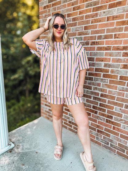Birdie boxer set in fall stripes