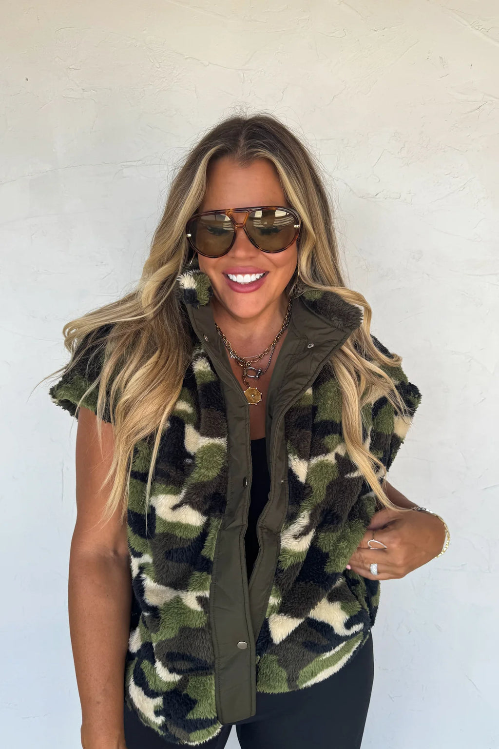 sherpa vest in two prints