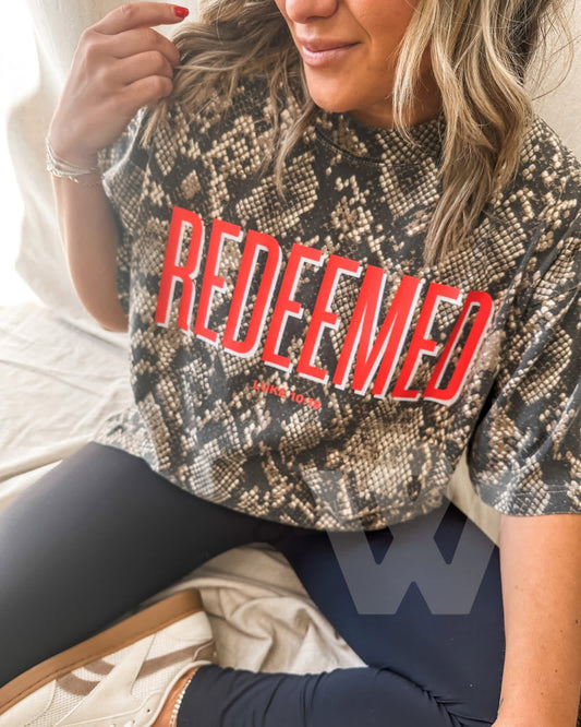 snakeskin redeemed tee