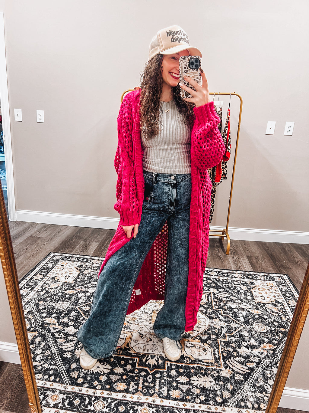 washed tie bottom denim pants