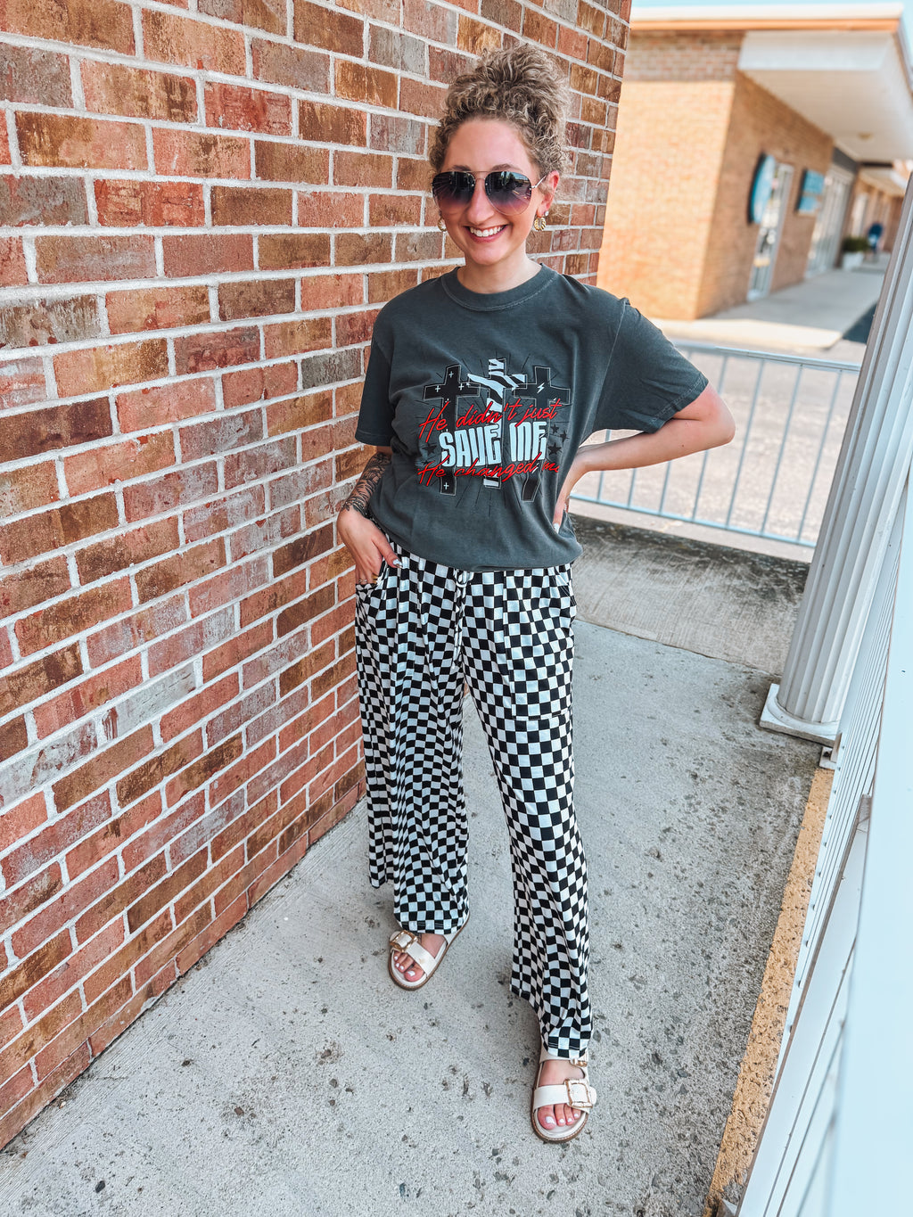 blakeley checkered pants in two colors