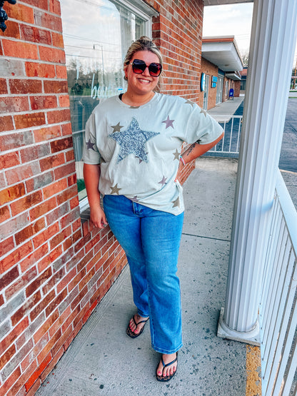 sage patch star top
