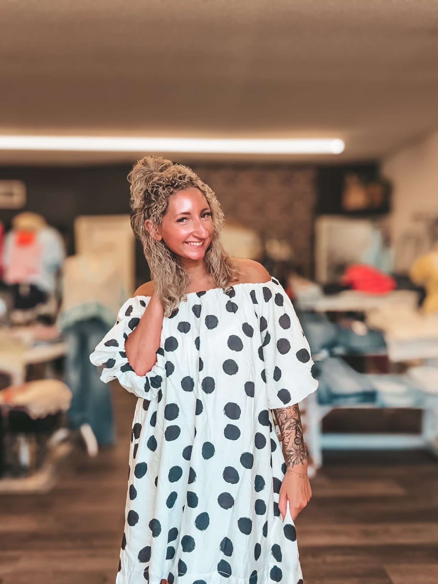 Twin polka dot dress