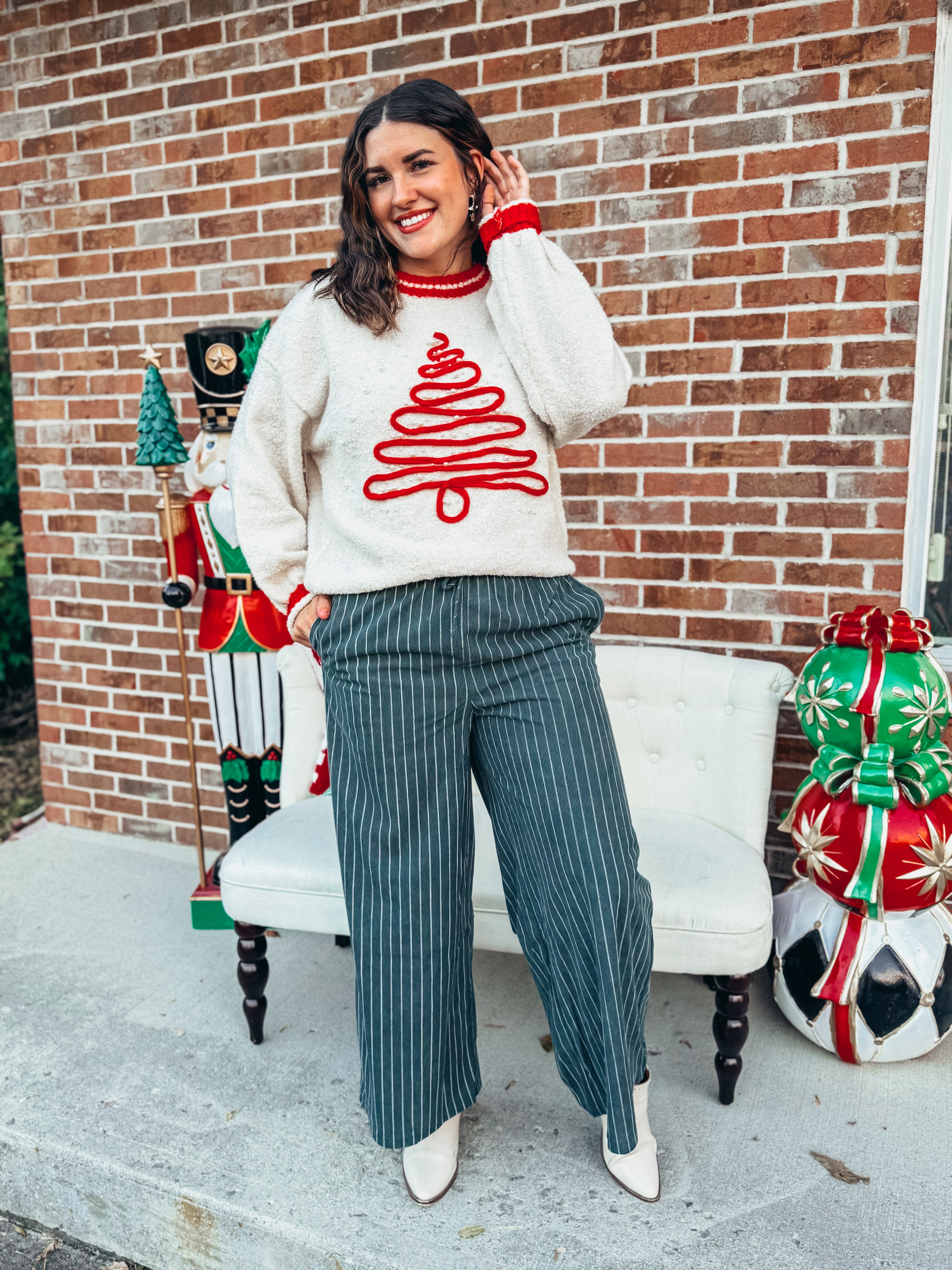 green striped corduroy pants