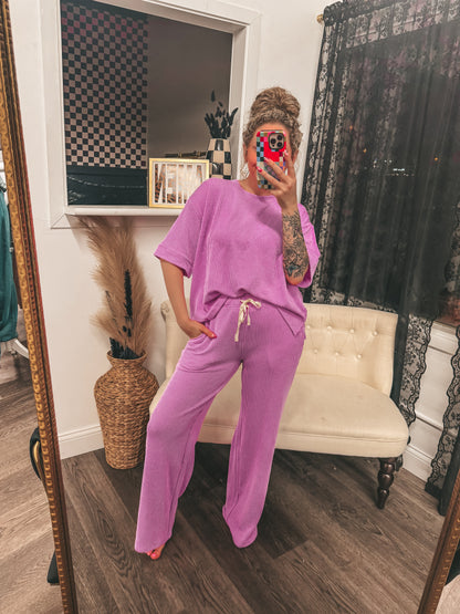 new color ribbed sets with pockets